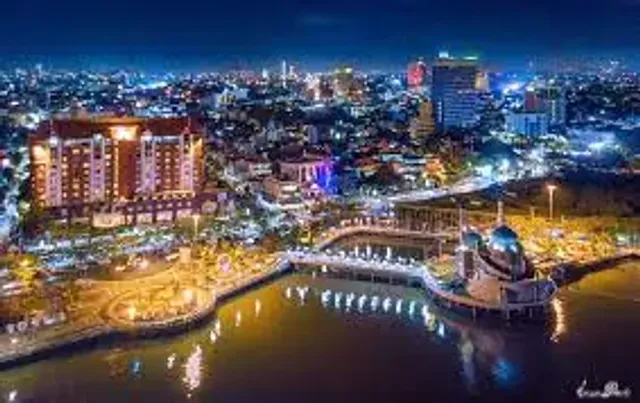 Makassar city skyline at night